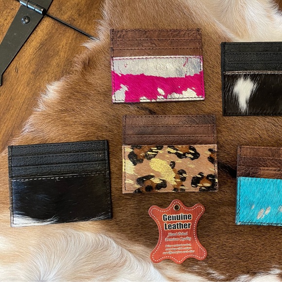 🌵🌵🌵❤️ Stocking Stuffers ❤️🌵🌵🌵Cowhide Leather Card Holder Coin Pocket - Picture 2 of 6